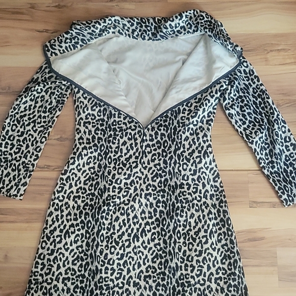 Vintage 70s Animal Print Mini Dress S - Picture 8 of 16